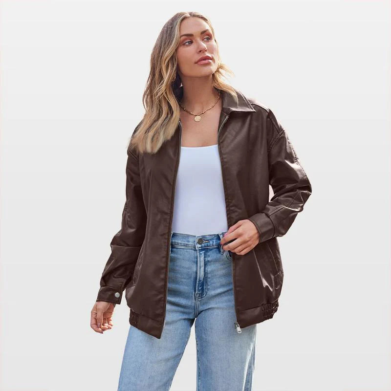 Oversized Faux Leather Jacket